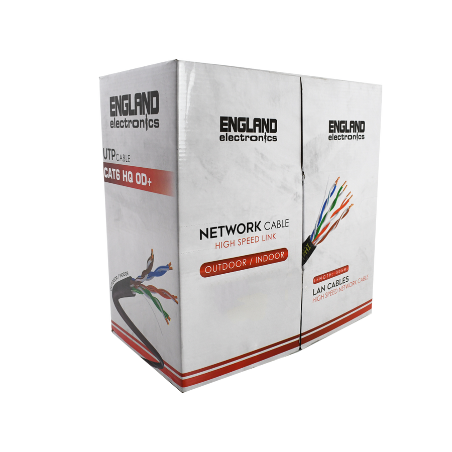 Cable de Red Solido 305m, Color negro, England Electronics