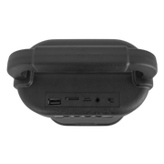 CAJA AMPLIFICADA CON BATERIA 4 PULG. CON BATERIA, REPRODUCTOR ANALOGICO DIGITAL, 10.000W PMOP, ENTRADA 3.5MM, LUZ LED RGB