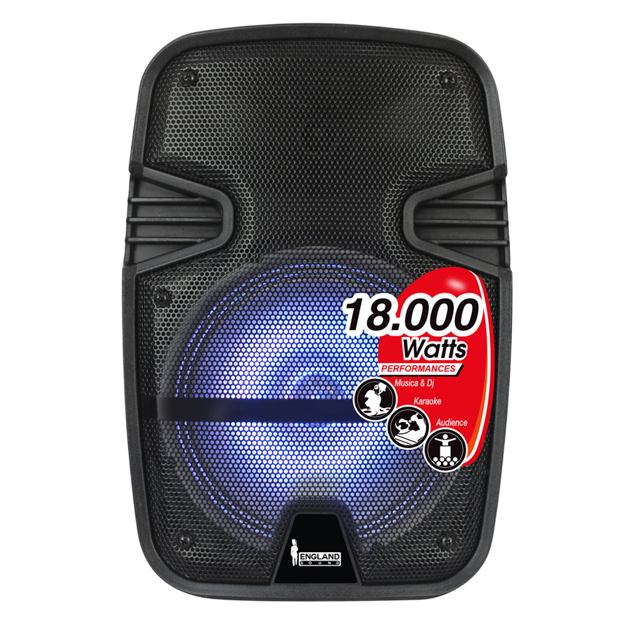 Caja Amplificada con Batería 8 Pulg de 18.000 W y bluetooth
