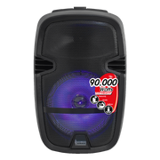 CAJA AMPLIFICADA CON BATERIA 10 PULG., 90.000W PMOP, BT, USB, MICRO SD, INCLUYE UN MICROFONO VHF