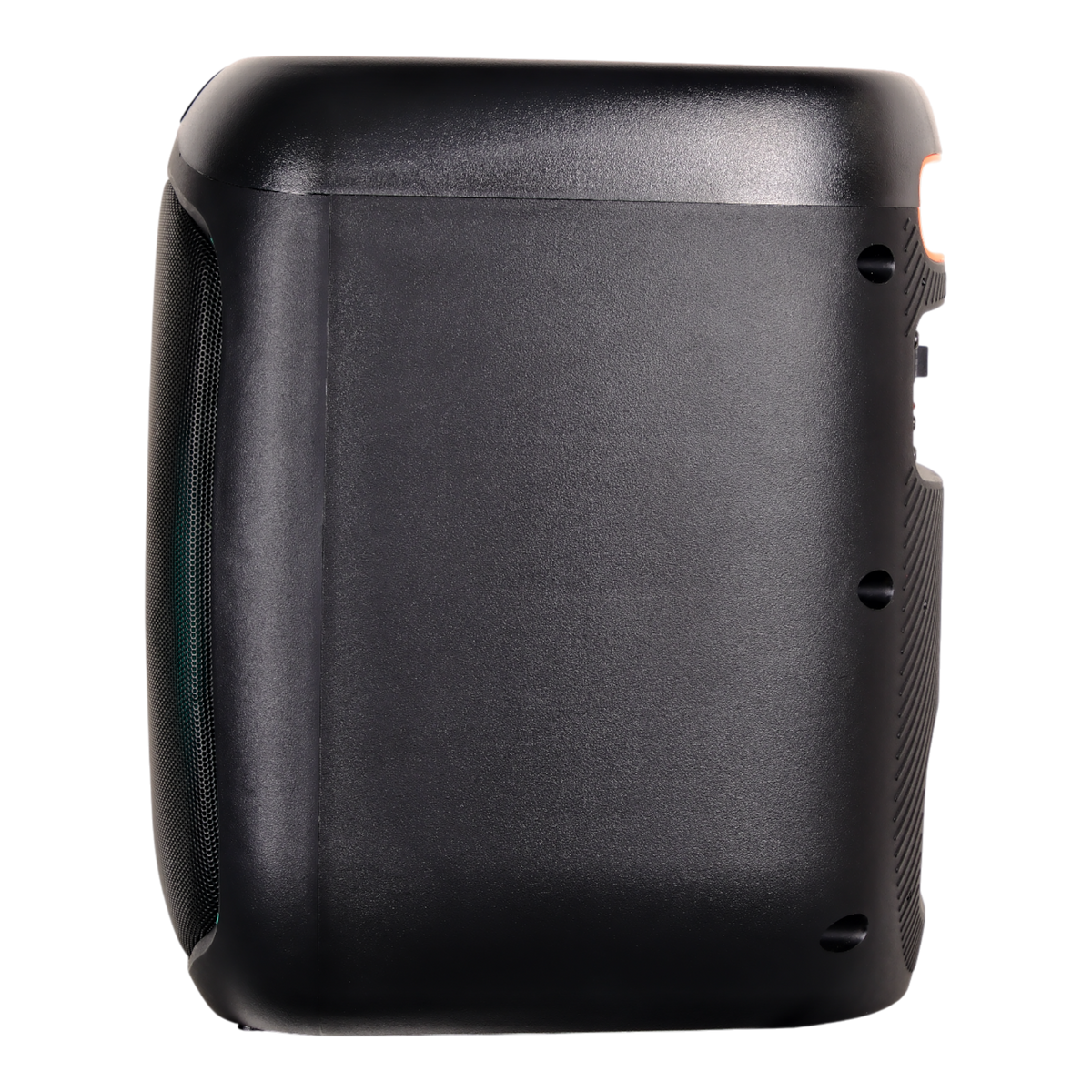 CAJA AMPL. CON BATERIA 6.5 PULG., REPRODUCTOR ANALOGICO DIGITAL, ENTRAJA JACK 1/4, 3.5MM, BASS & TREBLE, LUZ LED RGB, INCLUYE UN MICROFONO