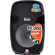 CAJA AMPLIFICADA 15 PULG., 95.000W PMOP, 1 MIC 1/4 Y XLR, EQ 5 BANDAS, ENTRADA  XLR, RCA, SALIDA XLRS Y SPEAKON INCLUYE MICROFONO Y PEDESTAL