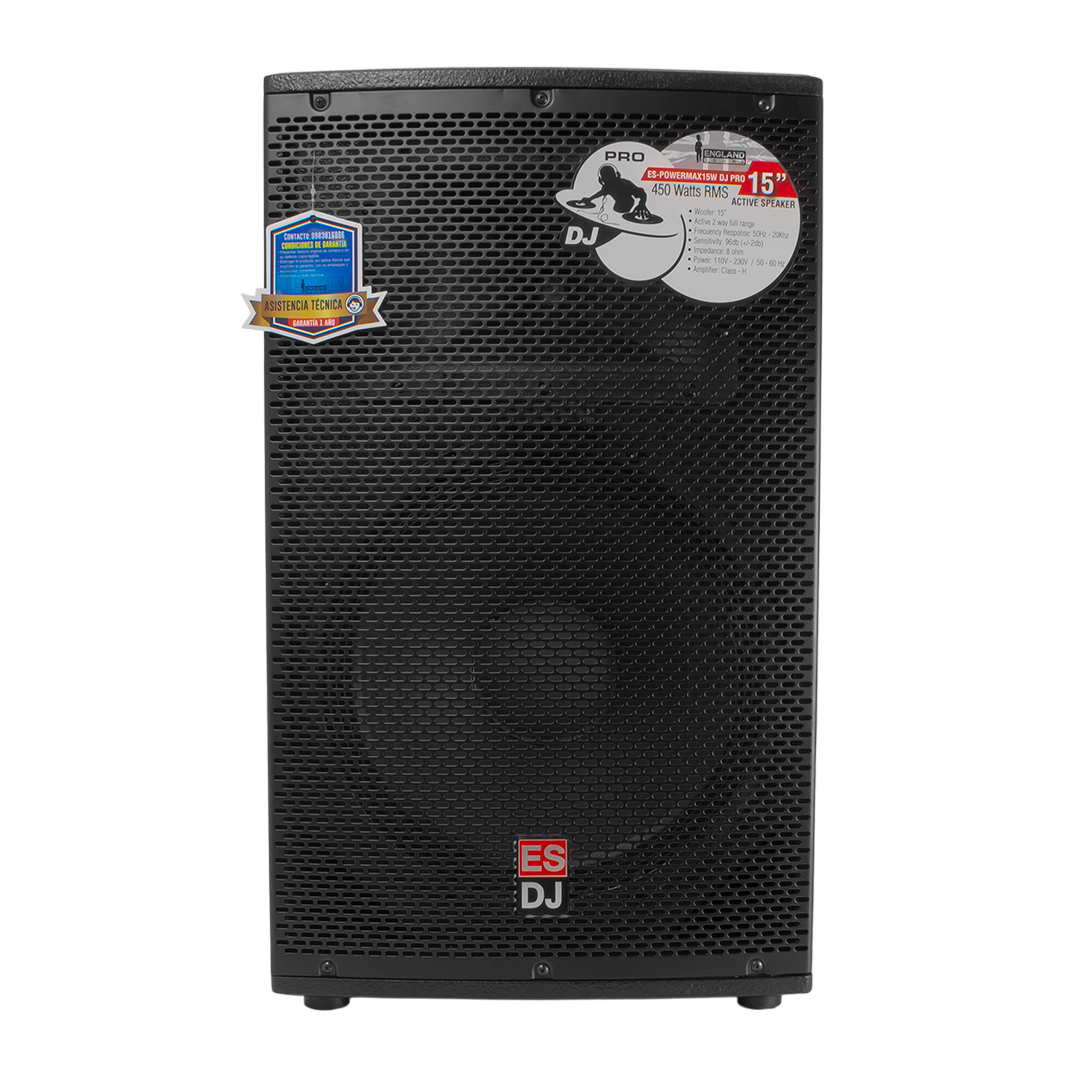 CAJA BI-AMPLIFICADA 15 PULG., 400W RMS LF/100W RMS HF, BT, USB, SD, INCLUYE UN MICROFONO