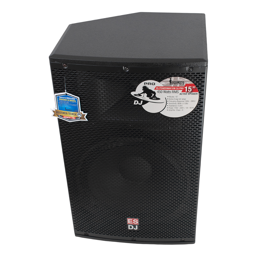 CAJA BI-AMPLIFICADA 15 PULG., 400W RMS LF/100W RMS HF, BT, USB, SD, INCLUYE UN MICROFONO