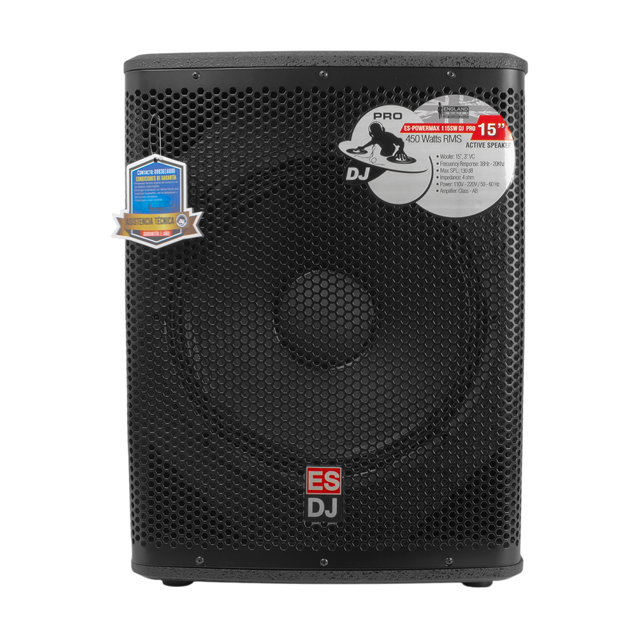 SUB-BAJO AMPLIFICADO 15 PULG., 450W RMS, 130DB SPL