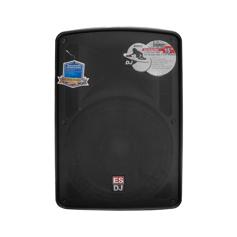CAJA BI-AMPLIFICADA 15 PULG., 500W RMS LF/100W RMS HF, BT, USB, SD