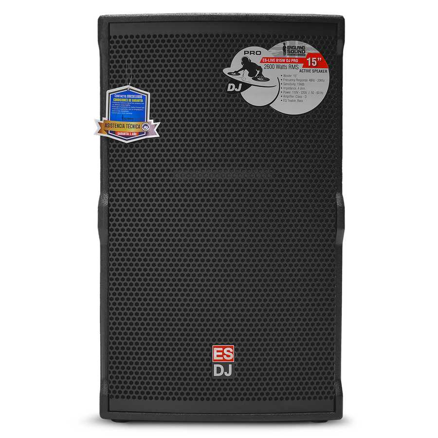 CAJA AMPLIFICADA 15 PULG., 2600W RMS, 2 ENTRADAS JACK COMBO, SALIDA XLR, DSP, CLASE D