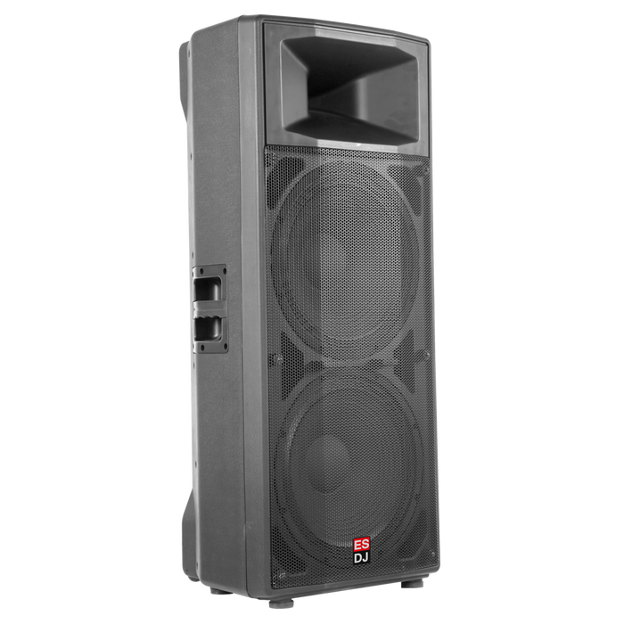 CAJA BI-AMPLIFICADA 2X15 PULG., 800W RMS LF/200W RMS HF, BT, USB, SD