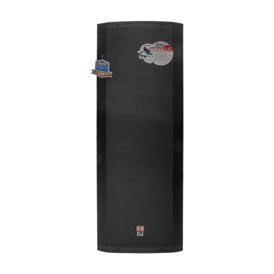 CAJA BI-AMPLIFICADA 2X15 PULG., 1200W RMS LF/300W RMS HF, BT, USB, SD
