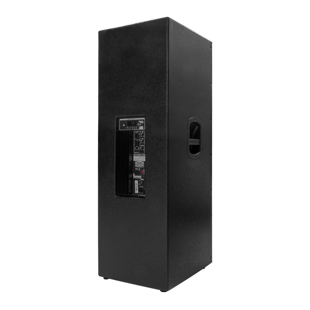 CAJA BI-AMPLIFICADA 2X15 PULG., 1200W RMS LF/300W RMS HF, BT, USB, SD
