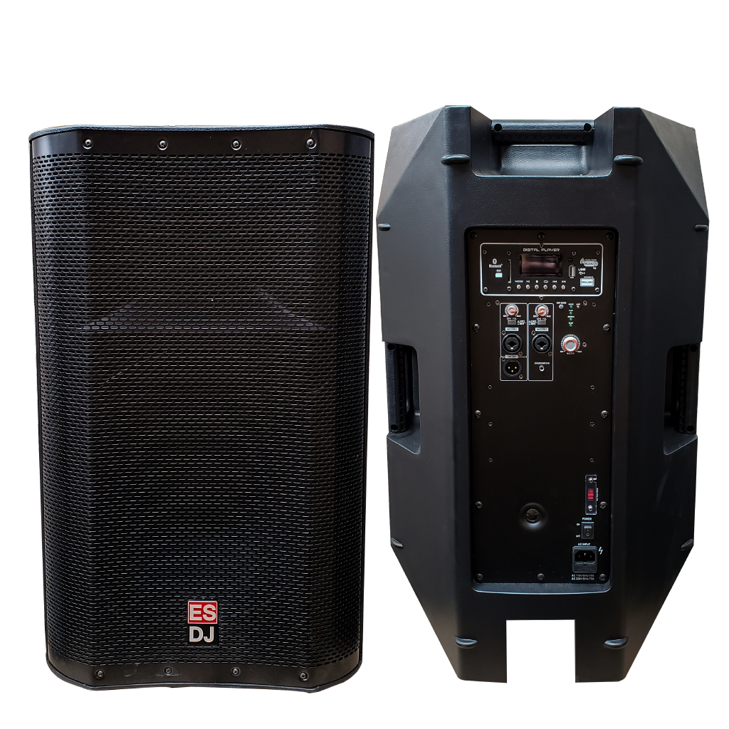 CAJA BI-AMPLIFICADA 15 PULG., 1600W RMS LF/200W RMS HF, BT, TWS, USB, SD, INCLUYE UN MICROFONO