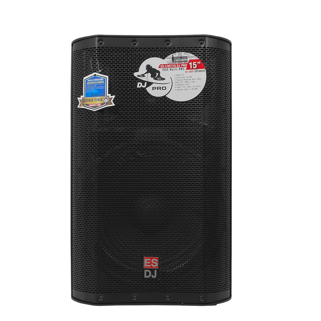 CAJA BI-AMPLIFICADA 15 PULG., 1600W RMS LF/200W RMS HF, BT, TWS, USB, SD, INCLUYE UN MICROFONO