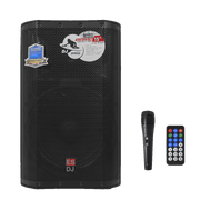 CAJA BI-AMPLIFICADA 15 PULG., 1600W RMS LF/200W RMS HF, BT, TWS, USB, SD, INCLUYE UN MICROFONO