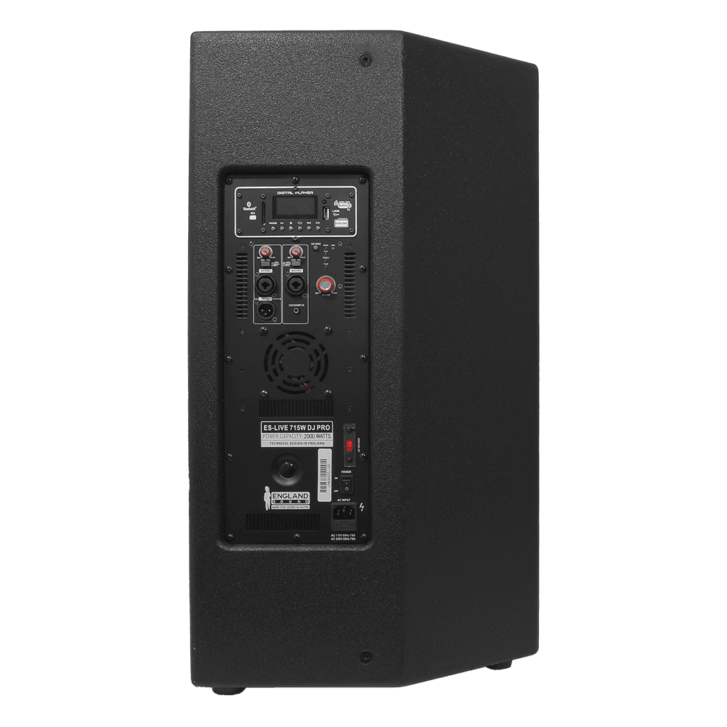 CAJA BI-AMPLIFICADA 15 PULG., 1800W RMS LF/200W RMS HF, BT, USB, SD,TWS, INCLUYE UN MICROFONO