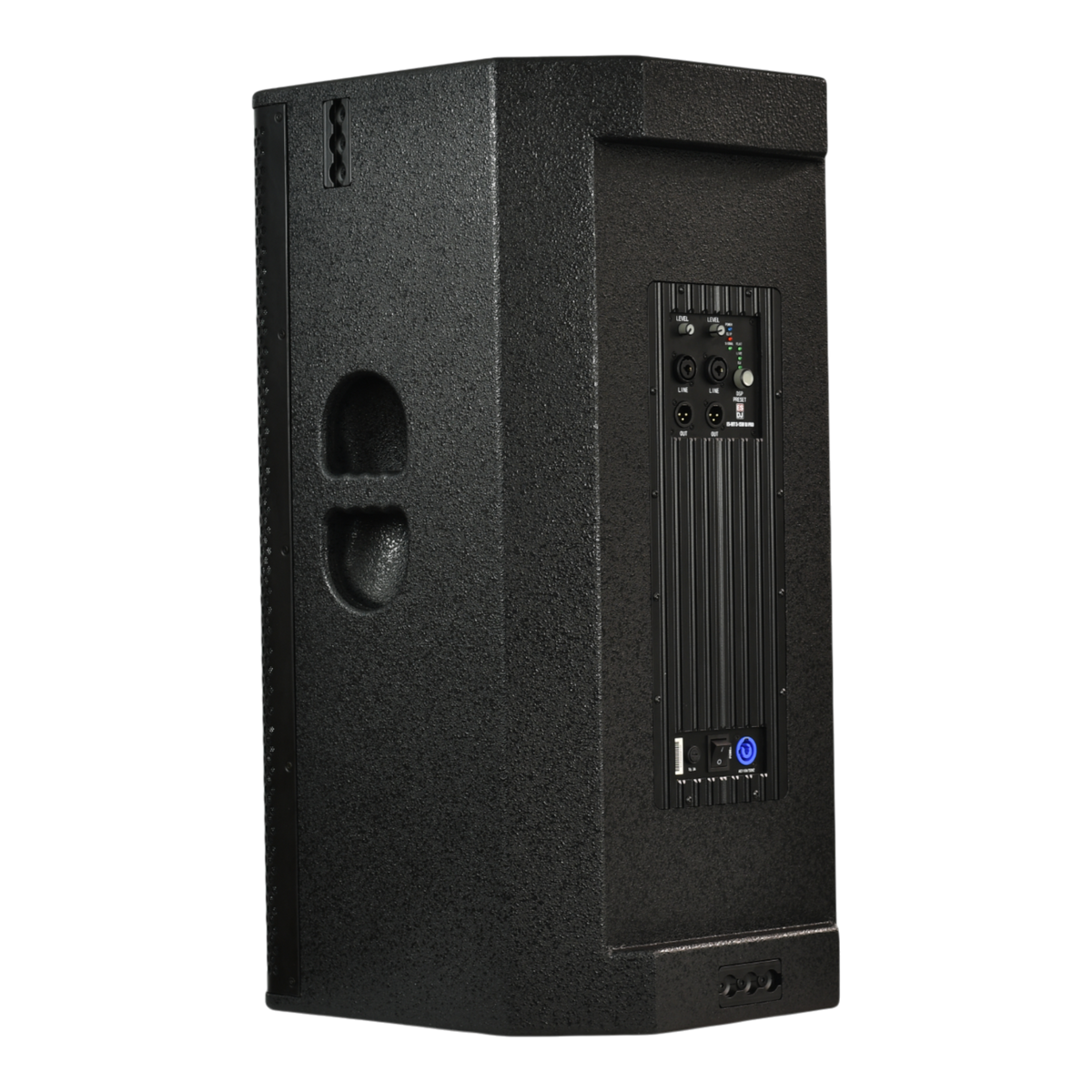 CAJA AMPLIFICADA 15 PULG. 3 VIAS, 800W RMS, 132DB, SALIDA XLR, DSP, CLASE D
