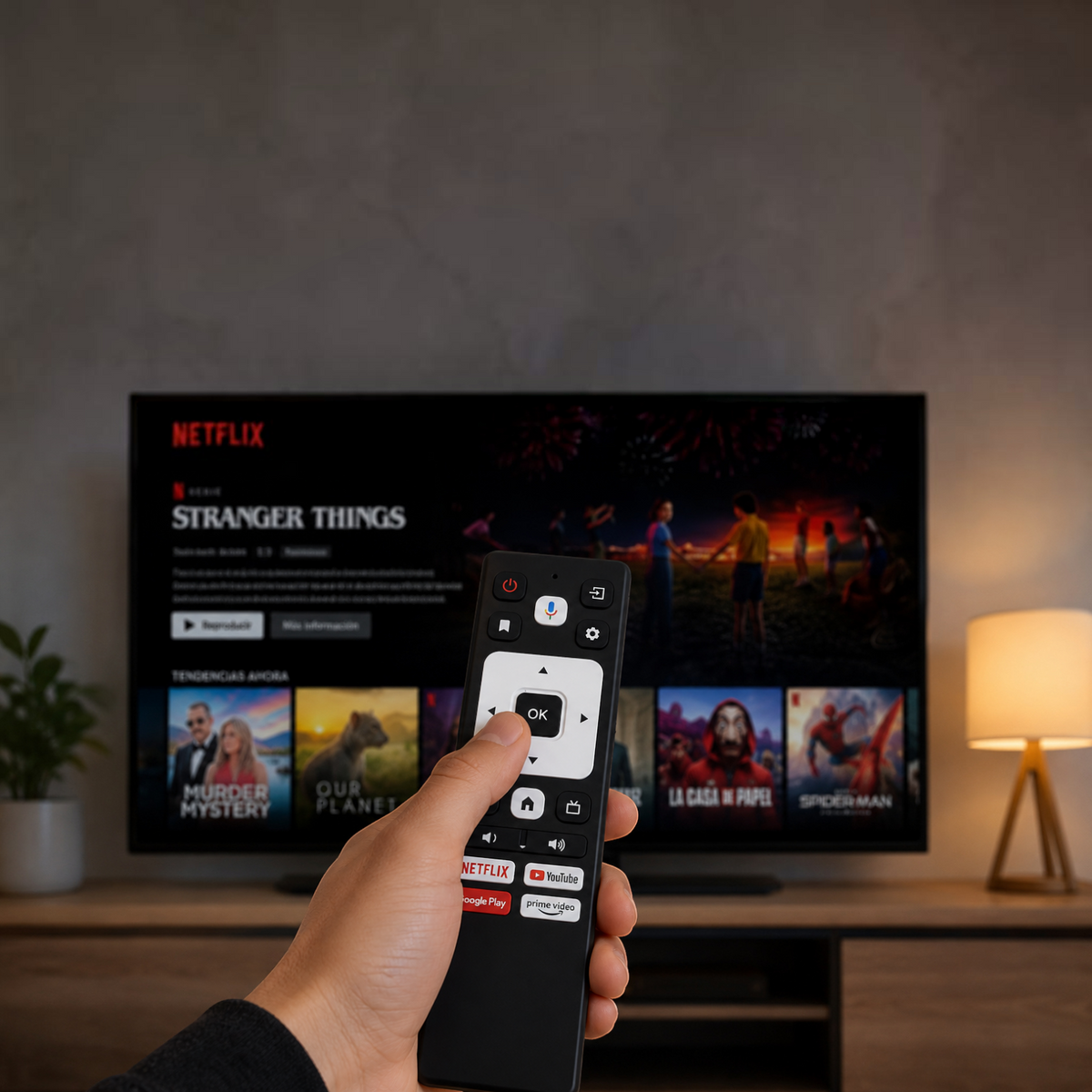 CONTROL REMOTO TELEVISOR LG, BOTONES DE ACCESO RAPIDO NETFLIX, YOUTUBE