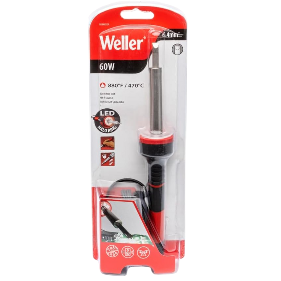 CAUTIN WELLER, 60 WATTS, PUNTA FINA, TIPO LAPIZ CON 3 LED DE ILUMINACION