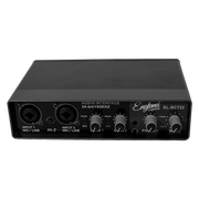 INTERFACE DE AUDIO DE 2 CANALES, 48V PARA MICROFONOS DE CONDENSADOR, SALIDA L-R, DOBLE ALIMENTACION DC DE ENTRADA