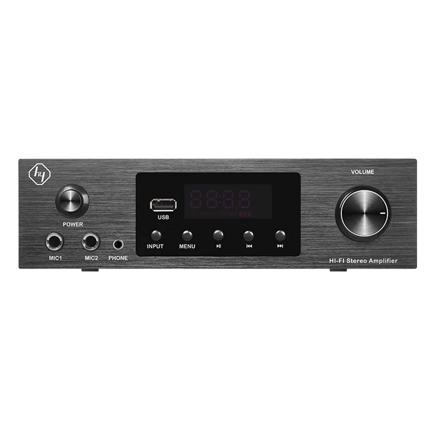 AMP HT 2.1 CH, 2X100W, 4 FUENT. INDEP., BT, USB, RCA, OPT, SUB OUT.