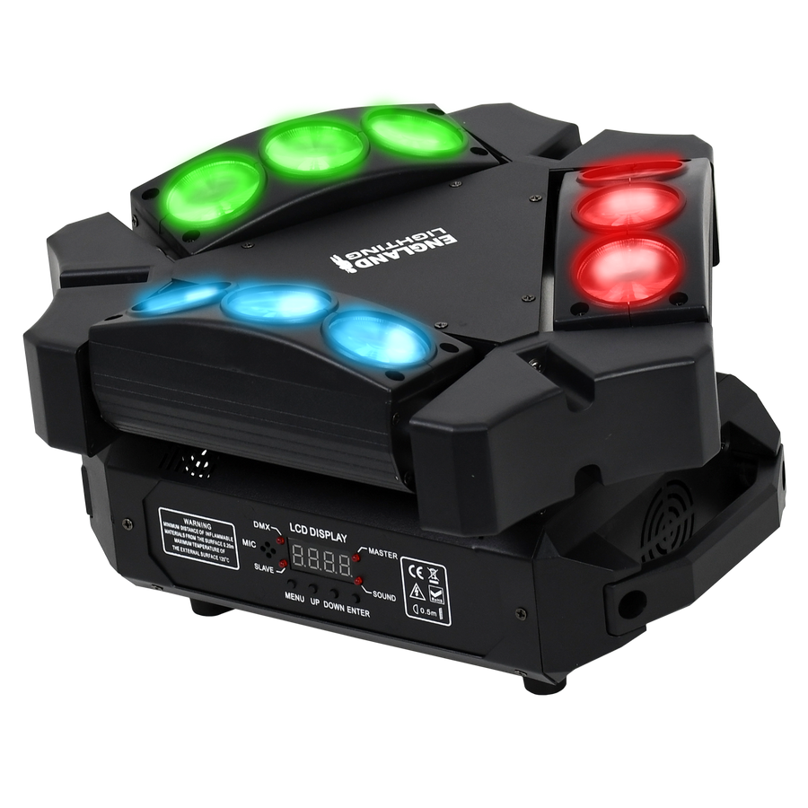 LUZ MINI SPIDER LED, RGBW, 9LEDX3W, DMX512