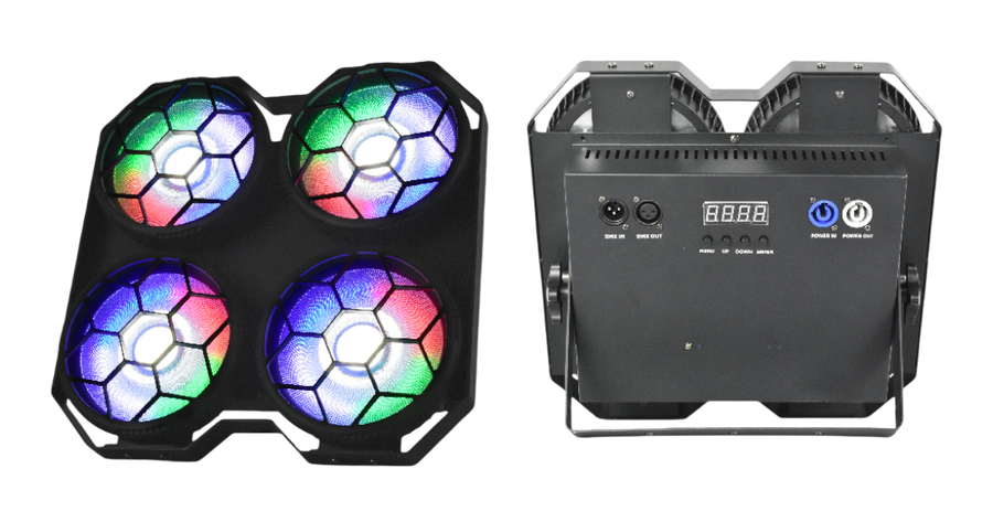 LUZ REFLECTOR LED, 4LEDX50W RGB, CONTROL POR VOZ, AUTOPROPULSADO, DMX-512 8/20CH
