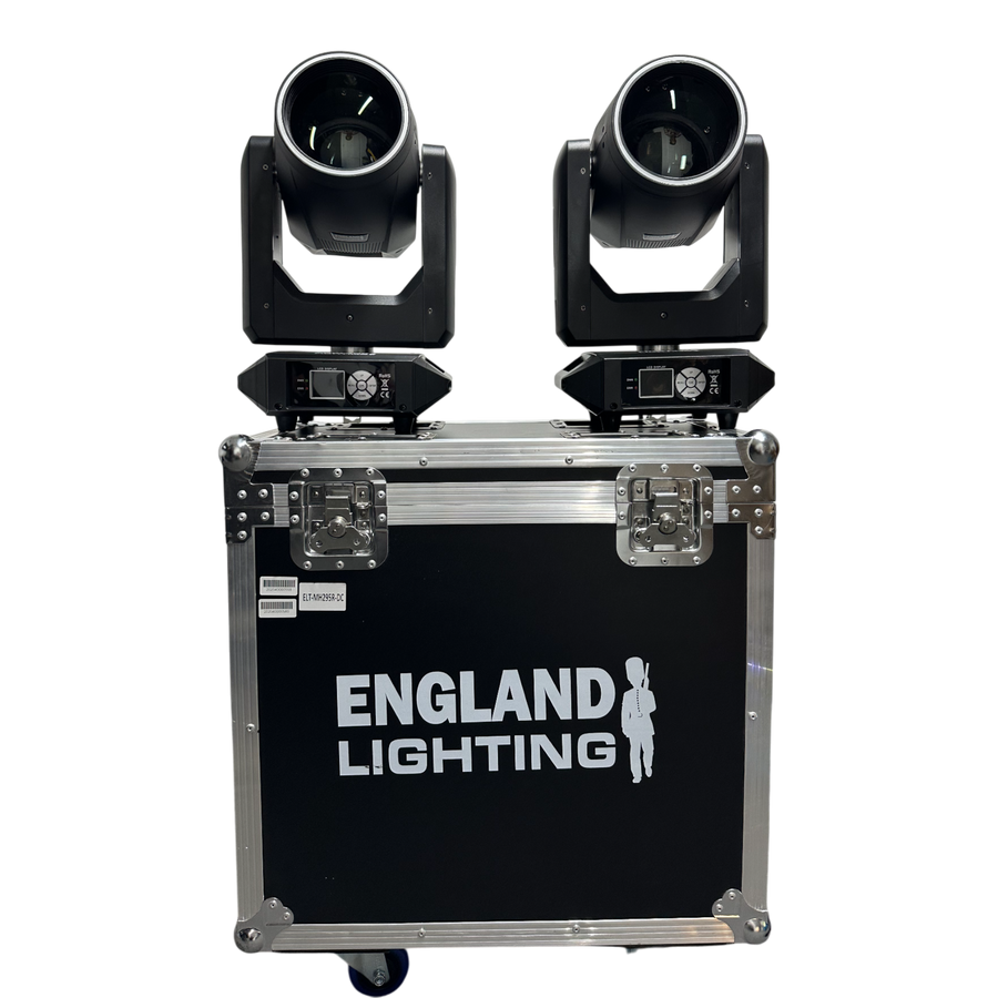 LUZ ROBOTICA 2 EN 1 CON CASE, 295W, 14 COLORES + 1 LUZ BLANCA, 13 PATRONES + 1 LUZ BLANCA, EJE X 540° EJE Y 270°, EFECTO NIEBLA Y ARCOIRIS DMX-512