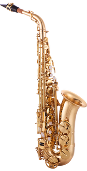 Saxofón Alto , Mecanismo de 8va suspendido, incluye Fa sostenido Alto y Fa frontal , JOHN PACKER JP041