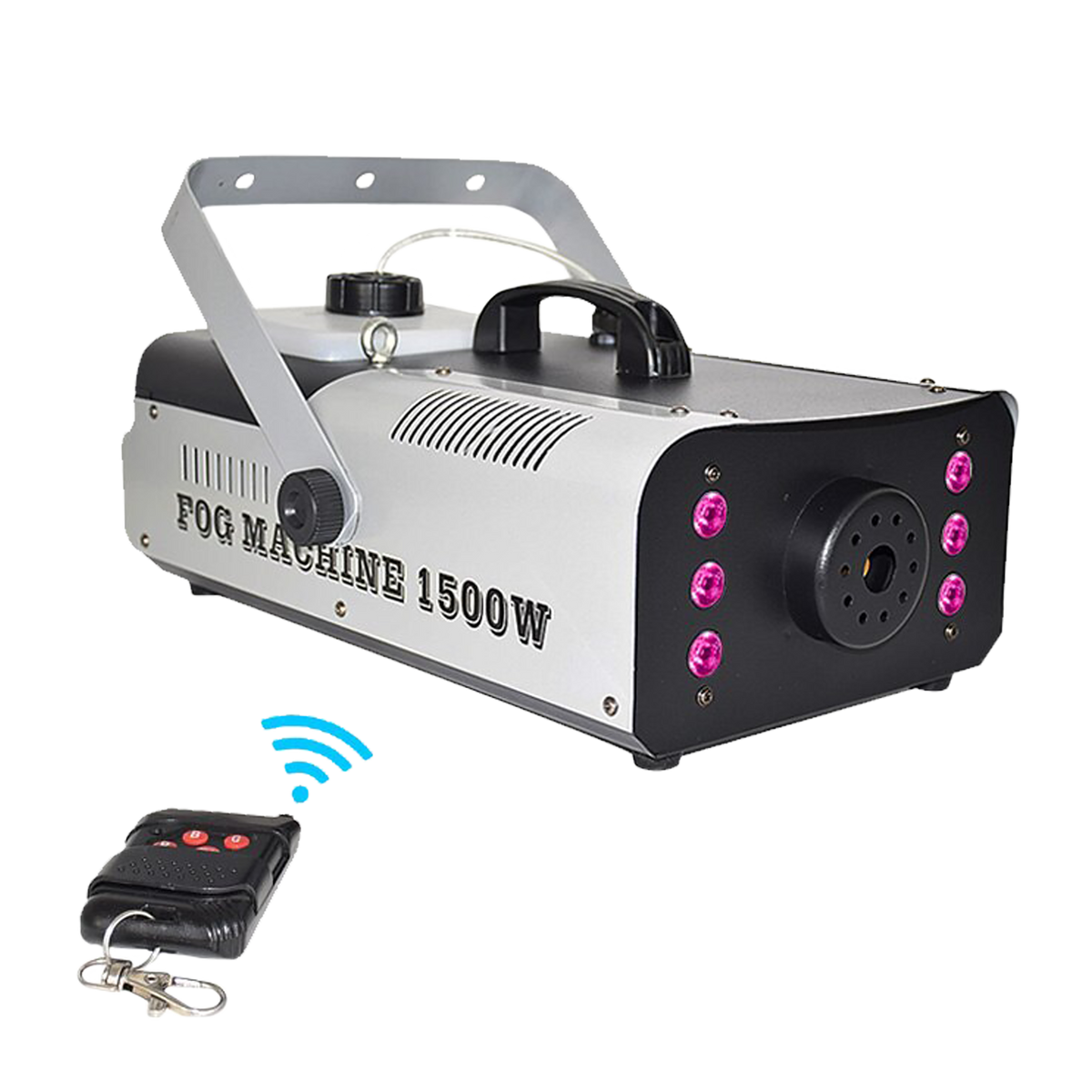 MAQUINA DE HUMO CON LUCES LED, RGB, 1500W, 6LEDX3W