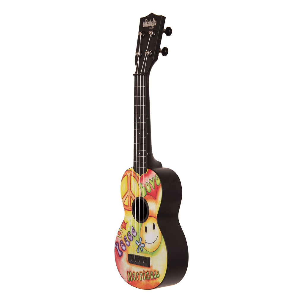 UKELELE SOPRANO 13", PLASTICO ABS, RESISTENTE AL AGUA, DISEÑO CARITA FELIZ