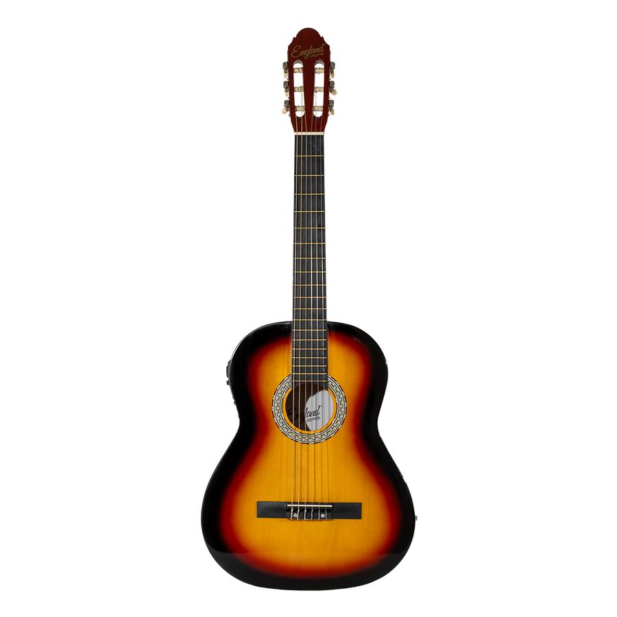 GUITARRA ELECTROCLASICA 39", COLOR AMARILLO, INCLUYE  BOLSO, SET DE CUERDAS, CAPO TRASTE, AFINADOR, CORREA, VITELA Y ENRROLLADOR DE CUERDAS