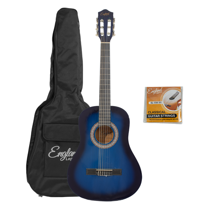GUITARRA CLASICA 36", COLOR AZUL, INCLUYE BOLSO Y CUERDAS DE RESPUESTO