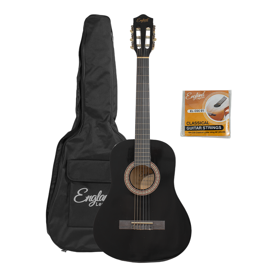 GUITARRA CLASICA 36", COLOR NEGRO, INCLUYE BOLSO Y CUERDAS DE RESPUESTO
