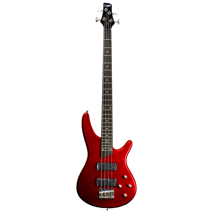 BAJO ELECTRICO 4 CUERDAS, TIPO ESTANDAR, COLOR ROJO, INCLUYE BOLSO, CUERDAS DE REPUESTO