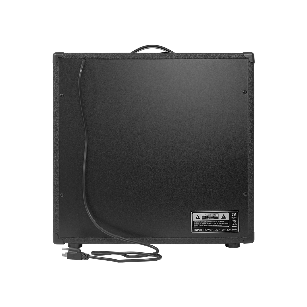 AMPLIFICADOR PARA GUITARRA ELECTRICA DE 60W, EQ BASS, MEDIO Y TREBLE, 2 ENTRADAS JACK 6.3 MM, ENTRADA AUX Y AUDIFONOS