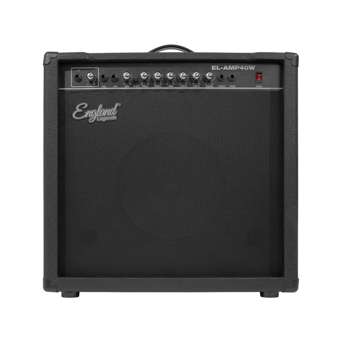 AMPLIFICADOR PARA BAJO ELECTRICO DE 40W, EQ BASS Y TREBLE, 2 ENTRADAS JACK 6.3 MM, ENTRADA AUX RCA Y AUDIFONOS