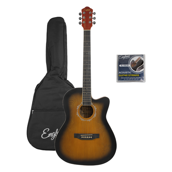 Guitarra Electroacústica CutaWay, 39 Pulg, England Legends, EL-GEL 03 CN
