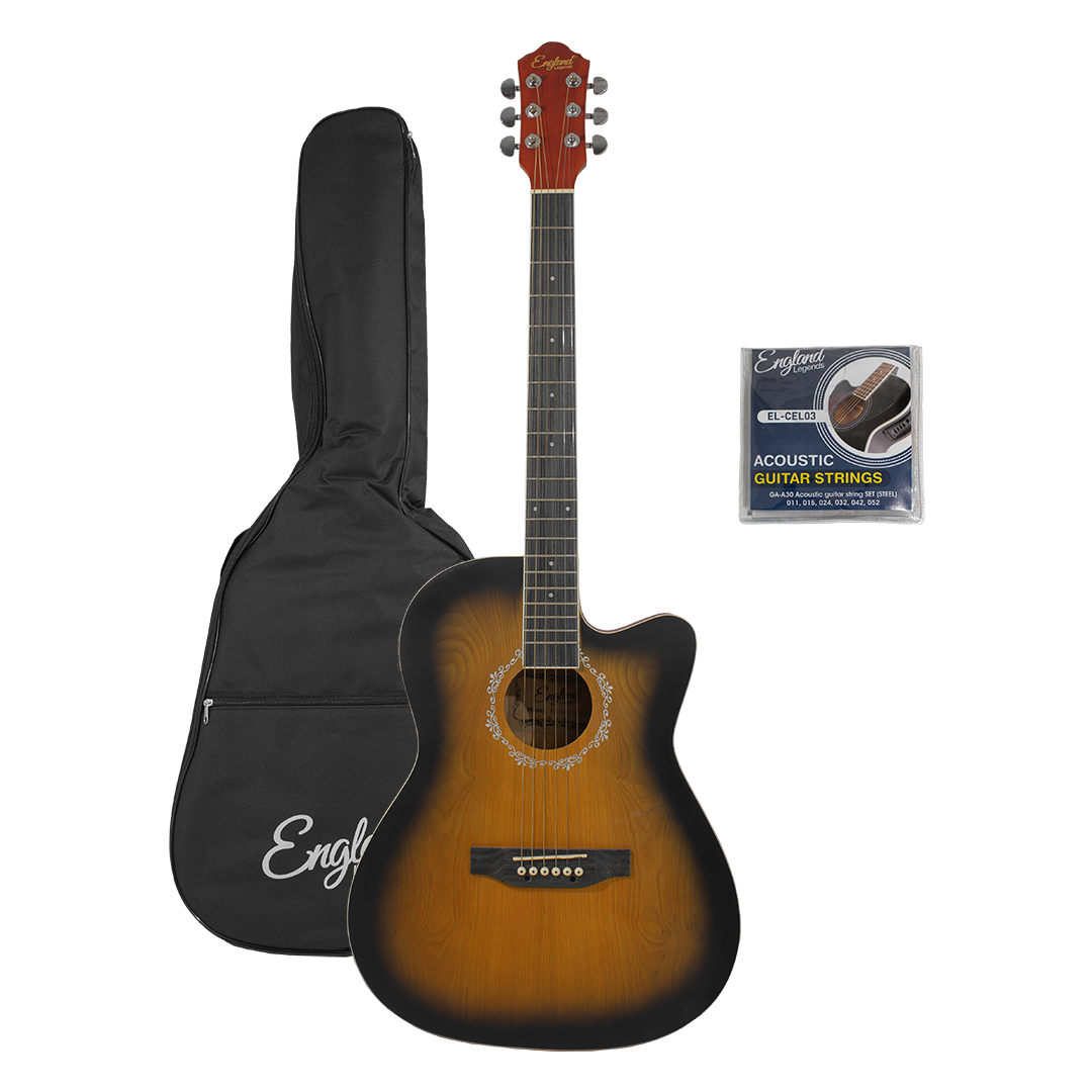 Guitarra Electroacústica CutaWay, 39 Pulg, England Legends, EL-GEL 03 CN