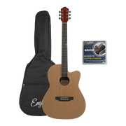 GUITARRA ELECTROACUSTCA ESCALA 39", COLOR NATURAL, INCLUYE BOLSO, SET DE CUERDAS