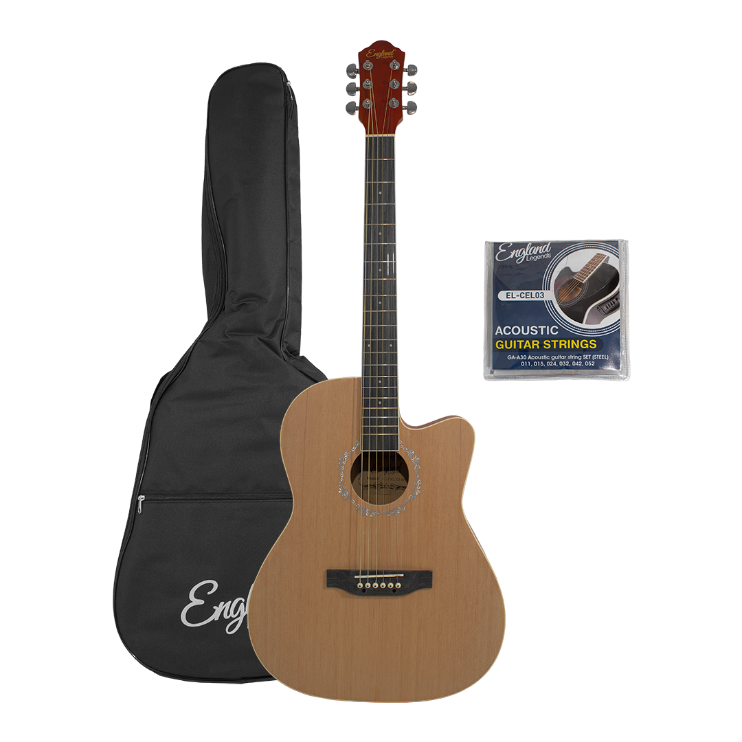 GUITARRA ELECTROACUSTCA ESCALA 39", COLOR NATURAL, INCLUYE BOLSO, SET DE CUERDAS