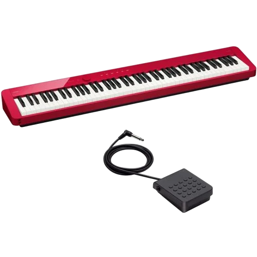 PIANO ELECT DE 88 T CON 5 NIV DE SENSIBILIDAD, COLOR ROJO, 18 TIMB, CONECCIÓN INALAMBRICA BLUETOOTH 5.0, USB TO HOST