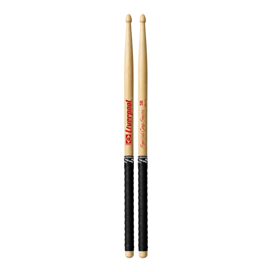 BAQUETA 5B PUNTA DE MADERA, SERIE SPECIAL GRIP, MANGO CON AGARRE NEGRO, 420X15,9MM