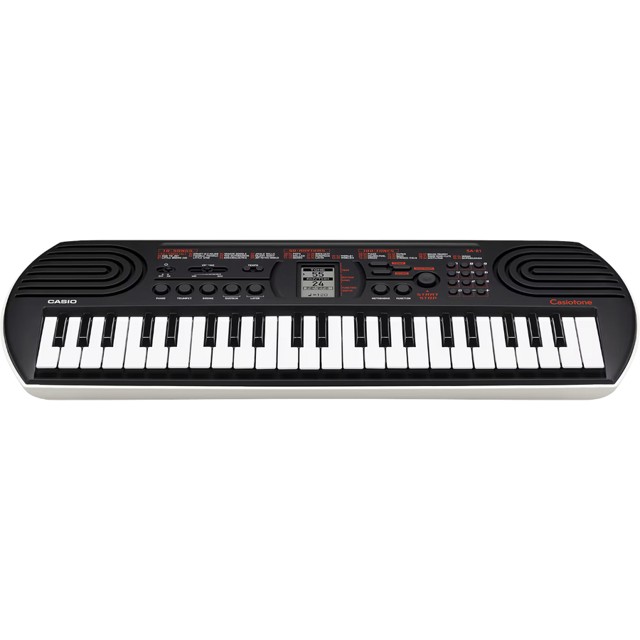 MINI TECL, 44 T, 100 TIMB, 50 RITM, 10 CANC, PANT LCD, COLOR NEGRO / BLANCO