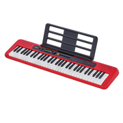 TECL 61 T , 400 TIMB, 77 RITM, POLIFONIA 32, CONEC APP, USB A HOST, PANT LCD, COLOR ROJO