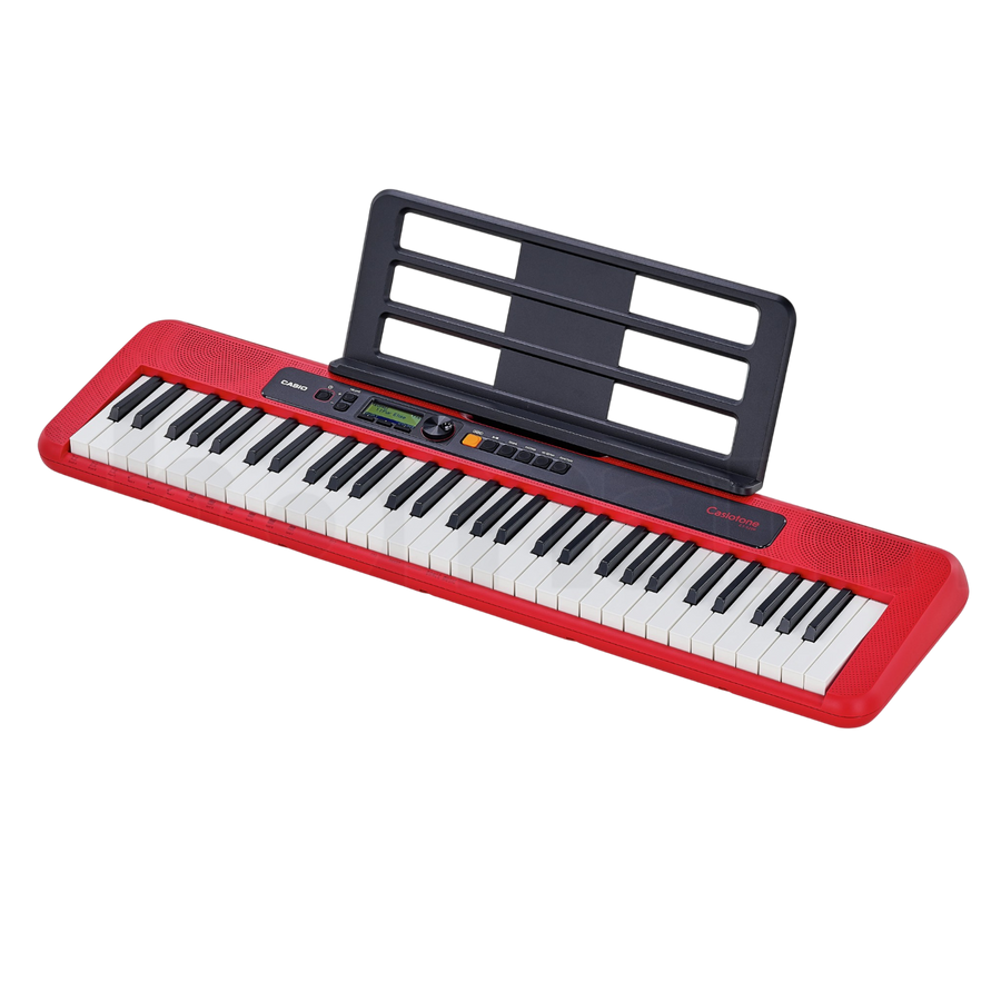 TECL 61 T , 400 TIMB, 77 RITM, POLIFONIA 32, CONEC APP, USB A HOST, PANT LCD, COLOR ROJO