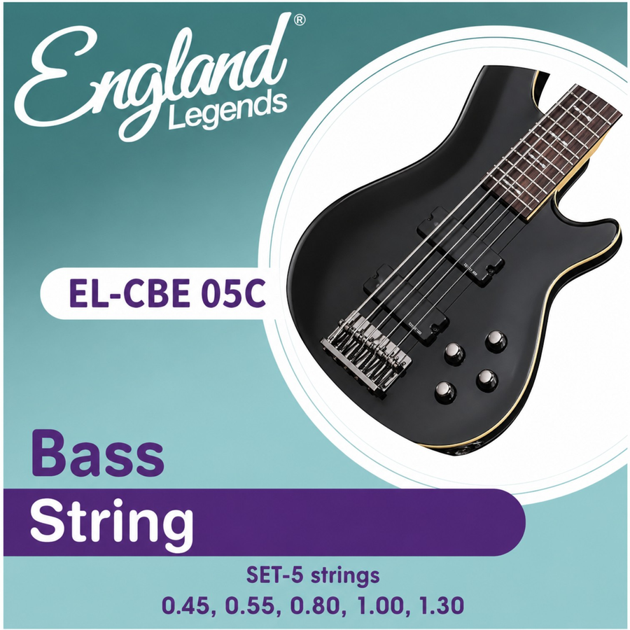 SET DE CUERDAS PARA BAJO ELECTRICO DE 5 CUERDAS, ACERO NIQUELADO 0,45-0,55-0,80-100-130