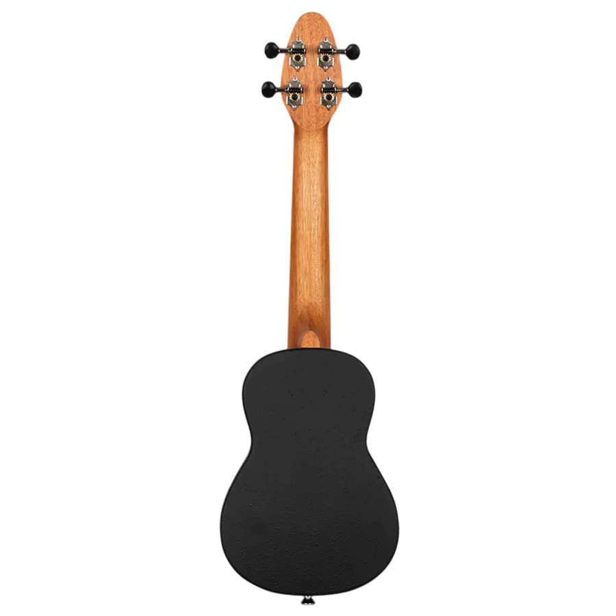 SET DE UKELELE SOPRANO 13", KEIKI, TAPA SUPERIOR AGATHIS, CUERPO ABS, DIAPASÓN Y PUNTE ABS, MÁSTIL OKOUME, COLOR CALEIDOSCOPIO ROJO, ACABADO SATINADO, INCLUYE AFINADOR,CORREA,VITELA Y BOLSA DE TELA