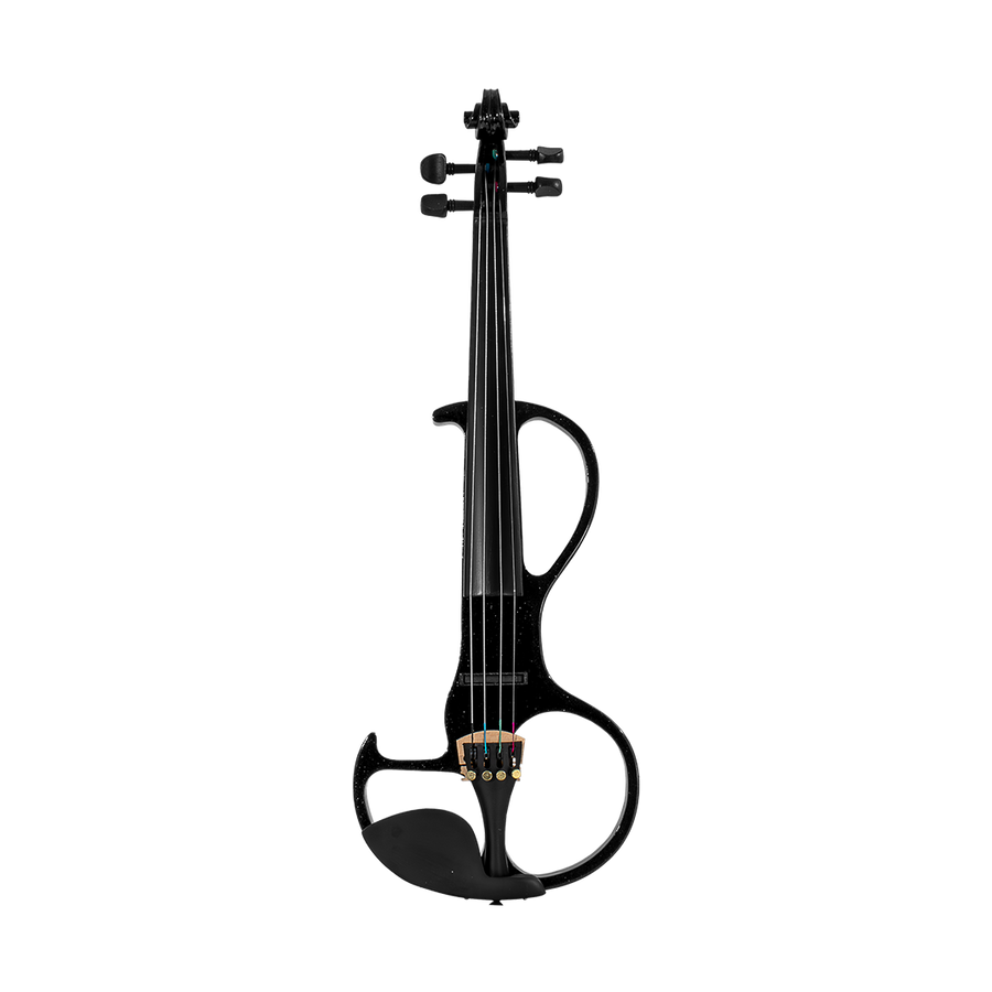 VIOLIN 4/4 ELECTRICO COLOR NEGRO, INCLUYE ESTUCHE, AUDIFONOS, CABLE Y BATERIA DE 9V, ARCO Y PERRUBIA