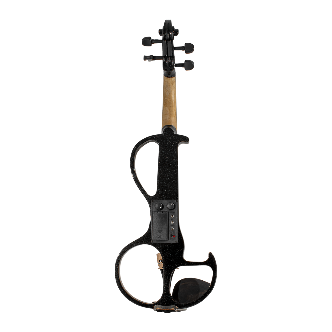 VIOLIN 4/4 ELECTRICO COLOR NEGRO, INCLUYE ESTUCHE, AUDIFONOS, CABLE Y BATERIA DE 9V, ARCO Y PERRUBIA