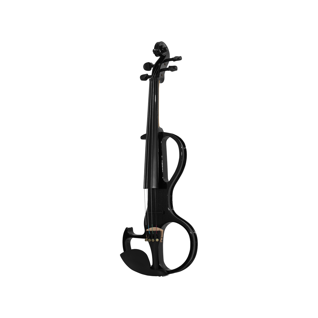 VIOLIN 4/4 ELECTRICO COLOR NEGRO, INCLUYE ESTUCHE, AUDIFONOS, CABLE Y BATERIA DE 9V, ARCO Y PERRUBIA