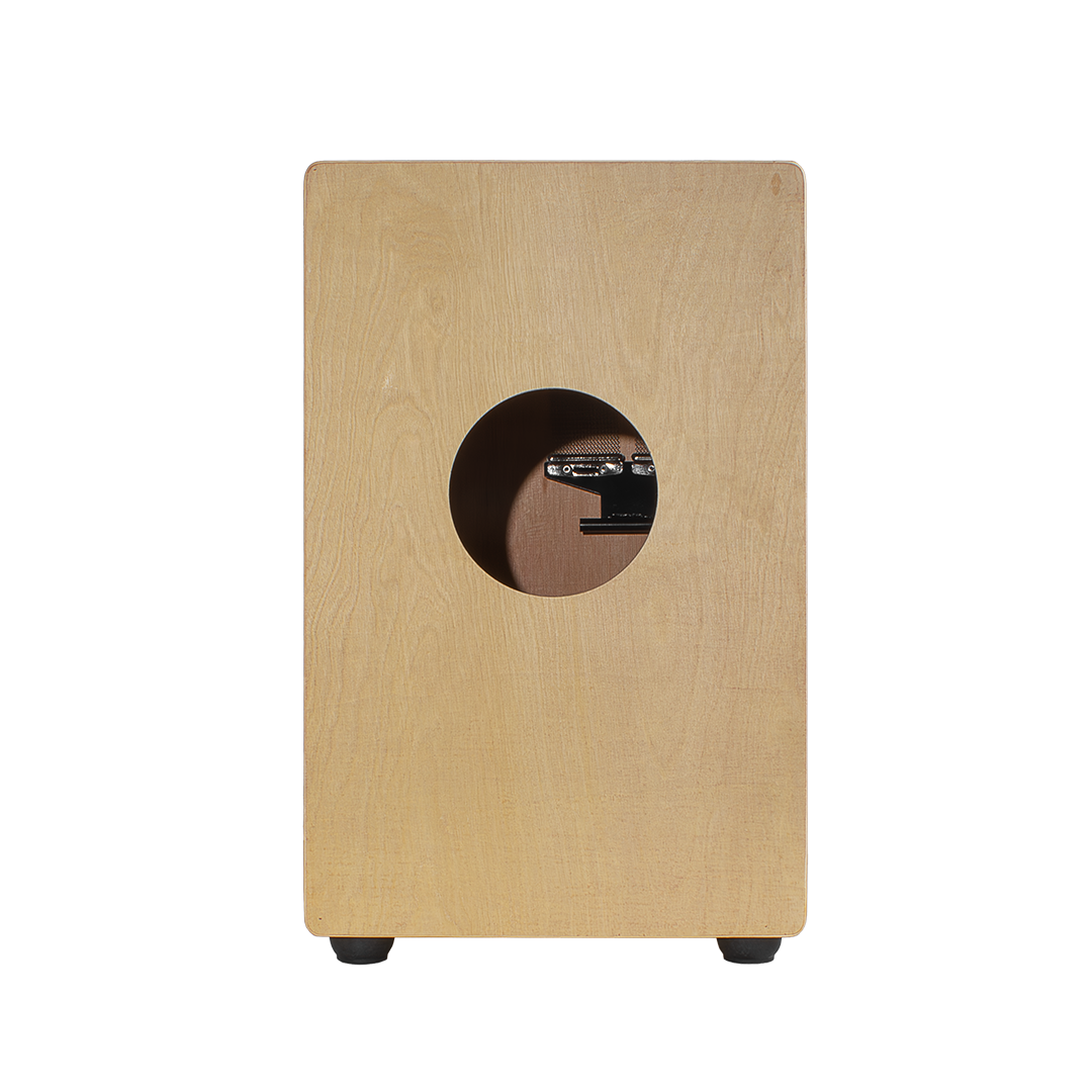 CAJON PERUANO CON TAPA ATORNILLADA Y BORDONERA AJUSTABLE, COLOR NATURAL, DIMENSIONES 48 CM x 29.8 CM x 30.2 CM